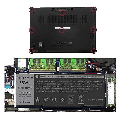 TREE.NB J60J5 E7470 E7270 Battery Compatible with Dell Latitude E7470 E7270 7470 7270 Laptop, Type 0MC34Y MC34Y R1V85 242WD GG4FM WYWJ2 1W2Y2 PDNM2 451-BBSX 451-BBSY - size: 10.64x3.43x0.24inch J60J5