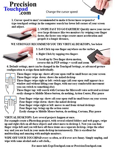 Precision Touchpad Wired USB Windows 10 ETP001PTP Most Accurate Pad for PC, 2,3,4 Finger Adjustable Programmable Gestures