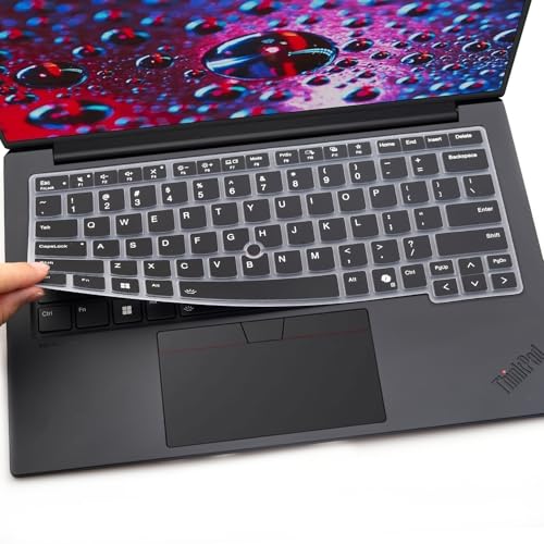 2 PCS Keyboard Cover for 2026 2025 16 inch ThinkPad P1 Gen 9/Gen 8/Gen 7, 16" ThinkPad T1g Gen 9/Gen 8 (NOT FIT ThinkPad P16 P16v P16s T16 T16g) US Protective Keyboard Skin-Black+Clear - color: Black+Clear