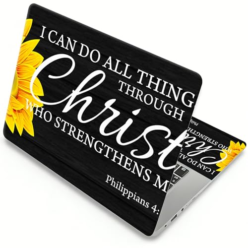 Laptop Skin Sticker Laptop Cover for 12" 13" 13.3" 14" Laptop Stickers,Reusable Skin Sticker Cover Personalized Art Waterproof & Scratch-Resistant Protector Case,Sunflower Bible - color: Sunflower Bible