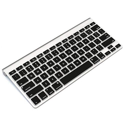 ProElife Ultra Thin Silicone Keyboard Protector Cover Skin for Apple Wireless Keyboard with Bluetooth MC184LL/B (Model A1314, U.S Layout) (Not Fits Magic Keyboard) (Black) - color: Black