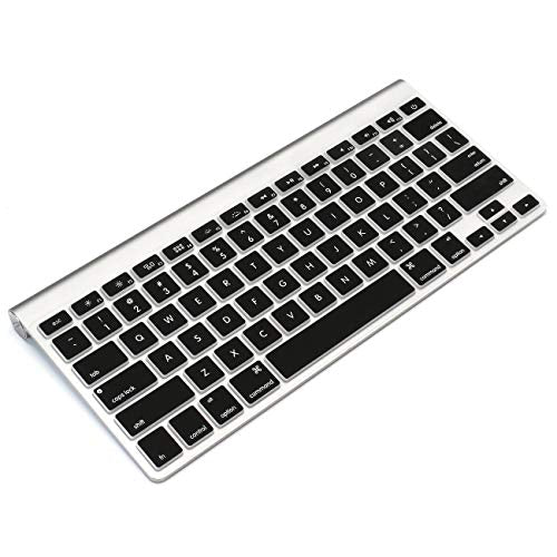 ProElife Ultra Thin Silicone Keyboard Protector Cover Skin for Apple Wireless Keyboard with Bluetooth MC184LL/B (Model A1314, U.S Layout) (Not Fits Magic Keyboard) (Black) - color: Black