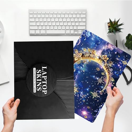 Universal Laptop Skin Sticker with 2 Wrist Pad Skins, Waterproof Scratch Resistant Vinyl Laptop Cover Decal, Cut to Fit for 11–15.6 Inch MacBook HP Dell Lenovo, Art Moon - color: Art Moon