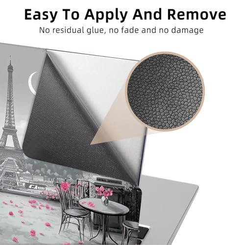 Aesthetic Laptop Skin Cover,12-15.6 Inch Universal Vinyl Sticker Decal,Waterproof Scratch-Resistant Notebook Wrap,Removable Residue-Free Protector,Paris Roses Eiffel Tower - color: Paris Roses Eiffel Tower