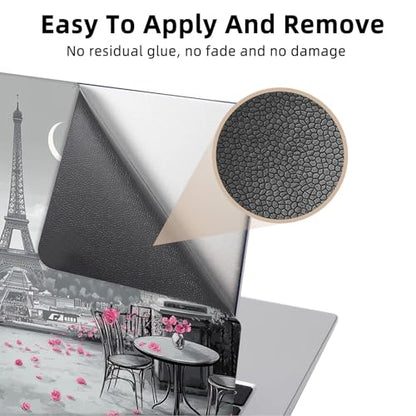 Aesthetic Laptop Skin Cover,12-15.6 Inch Universal Vinyl Sticker Decal,Waterproof Scratch-Resistant Notebook Wrap,Removable Residue-Free Protector,Paris Roses Eiffel Tower - color: Paris Roses Eiffel Tower