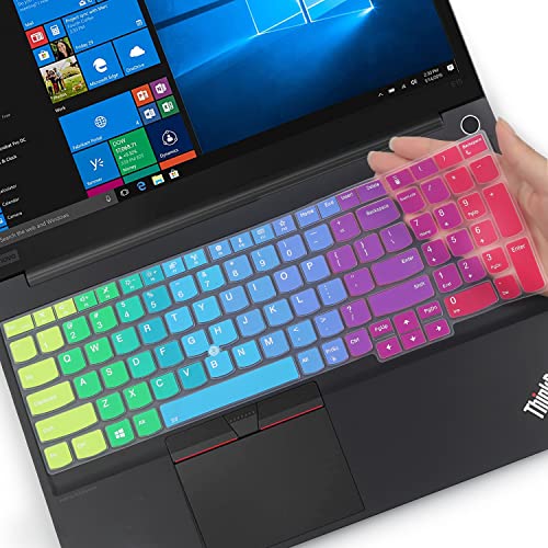Keyboard Cover for 15.6" Lenovo ThinkPad E15 Gen 4/3/2, ThinkPad L15 Gen 2/1, ThinkPad T15 T15p T15g P15 P15s P15v Gen 3/2/1, ThinkPad E580 E590 E595 L580 L590 P52 P53 P72 P73 T570 T575 T580 T590 -RB - color: Rainbow