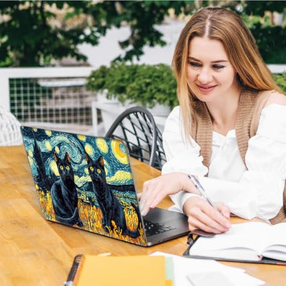 Laptop Skin Sticker Decal, Universal Reusable Vinyl Laptop Cover for 12" 13" 13.3" 14" 15" 15.4" 15.6" Notebook PC, Waterproof Scratch-Resistant with 2 Wrist Pads, Easy to Apply & Remove,Cats - color: Cats
