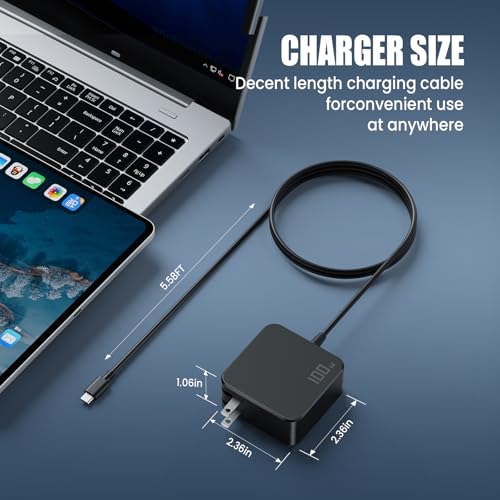 100W USB C Laptop Charger PD Fast Charging Power Adapter Compatible with MacBook Air/Pro 13, Dell XPS 13 Latitude, Lenovo ThinkPad Yoga IdeaPad, HP Spectre Envy EliteBook, ASUS ZenBook USB-C