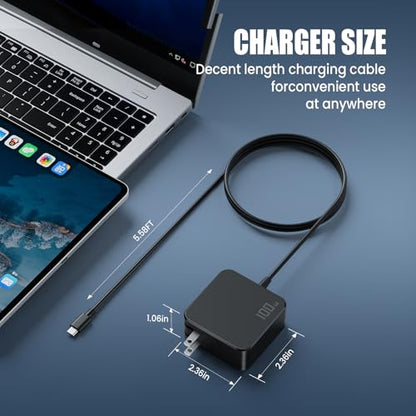 100W USB C Laptop Charger PD Fast Charging Power Adapter Compatible with MacBook Air/Pro 13, Dell XPS 13 Latitude, Lenovo ThinkPad Yoga IdeaPad, HP Spectre Envy EliteBook, ASUS ZenBook USB-C