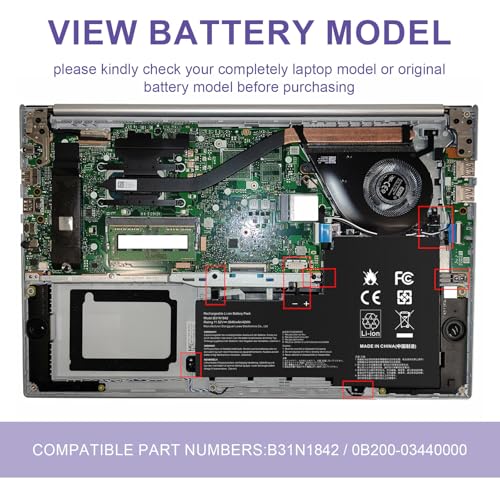 B31N1842 0B200-03440000 Laptop Battery Replacement for ASUS VivoBook S15 X513EA X513EP X513EQ X513IA X531F X531FA K531 K531F K513EA K513EQ F513EA F513EP S513EA S513EP S513EQ K531FA X531FL S531F - size: 8.46*5.55*0.24inch B31N1842
