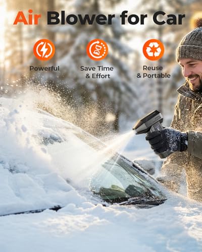 Electric Air Duster- 3 Times The Standard Wind Power, 300000RPM 10000mAh Compressed Air Duster, Brushless Motor, 4-Gear Adjustable, Rechargeable Mini Air Blower for PC, Home, Outdoor, Car