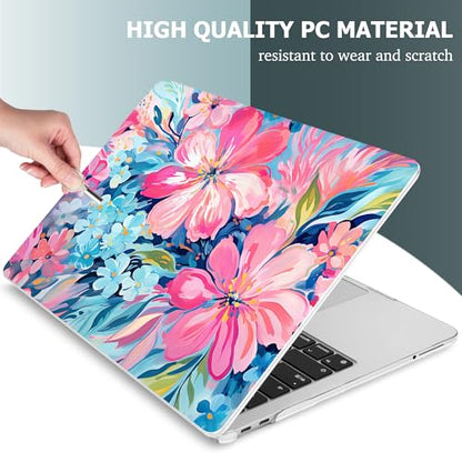 Mektron Case for 2026 MacBook Neo 13-inch A18 Pro chip A3404 Laptop Cover with 13-inch (Diagonal) Liquid Retina Display+ Keyboard Cover+ Screen Protector, Hand-Painted Flowers - color: Hand-Painted Flowers