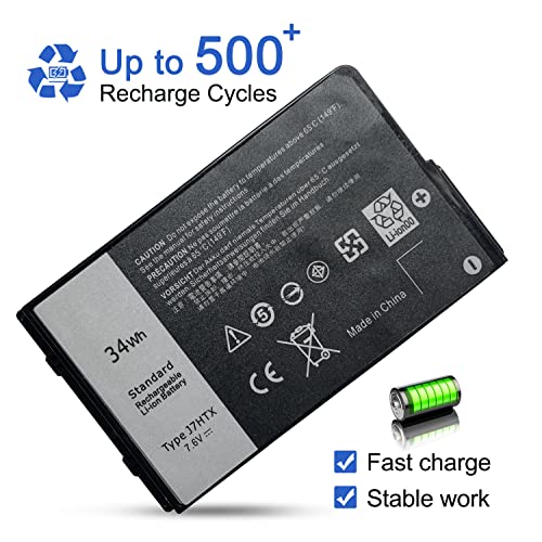 JOTACT J7HTX 7XNTR Laptop Battery Replacement for Dell Latitude 7202 7212 Rugged Extreme Tablet Series 02JT7D FH8RW （7.6V 34Wh/4342mAh 4-Cell） - size: 4.09*2.49*0.59 inch J7HTX