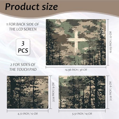 Laptop Skin 12.1-15.6 inch Removable Universal Reusable Laptop Sticker Decal,Waterproof No Residue Vinyl Cover,Scratch-Resistant Cuttable Full Wrap Sticker for Notebook, Christian Camouflage Cross - color: Christian Camouflage Cross