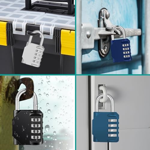 ZHEGE Combination Lock, 4 Digit Combination Padlock Outdoor (Peacock Blue) | School Lock, Gym Lock - color: 1P, Peacock Blue, size: 1P