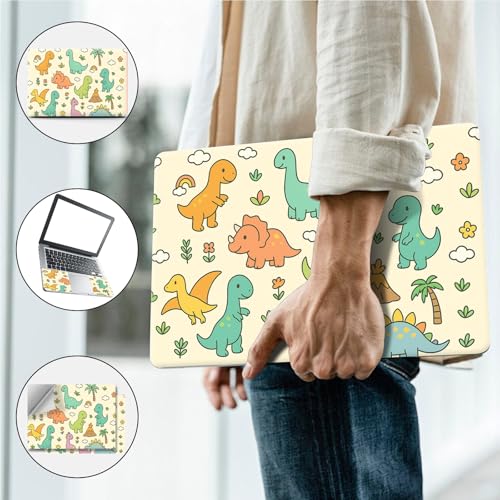 Universal Laptop Skin, DIY Cut-to-Fit Vinyl Cover Compatible with HP, Dell, Lenovo, Mac (13.3" to 15.6"), Anti-Scratch, No Residue & Bubble-Free Protective Decal Sticker, Cute Cartoon Dinosaurs - color: Cute Cartoon Dinosaurs