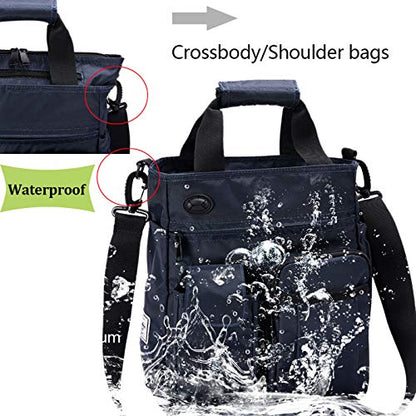 d'yallee Crossbody Messenger Bag Men Waterproof Shoulder Business Work Bag Nylon - color: Navy Blue