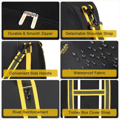 Rolling Duffle Bag with Detachable Wheels, Large Capacity Expandable Foldable Suitcase for Travel,Collapsible Luggage Carry on Duffel Overnight Weekend Bags - color: Yellow