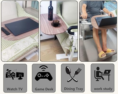 Auxiliary Standing Tray Table, 9-speed black 360 ° rotating TV table and Height Adjustable Rotating TV and Laptop Table, Ergonomic Auxiliary Safety Standing Handle, aid Standing Independent Living - color: Black, size: Armrest TV 360° Table