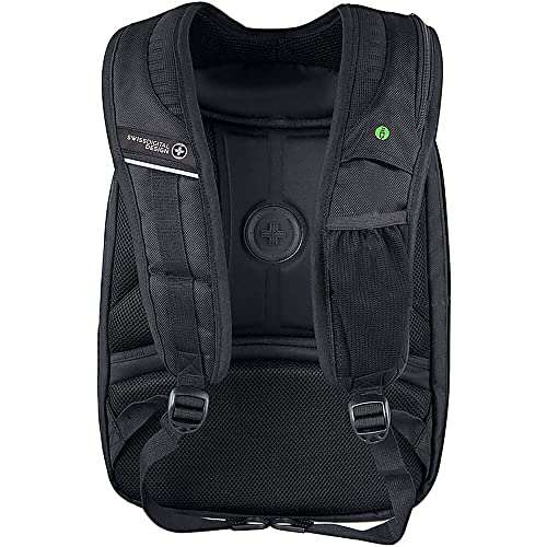 Swissdigital Design TSA-Friendly Large Backpack, Business Laptop Backpack for Men with USB Charging Port/RFID Protection Black | J16BT-1 - color: Black/Blue