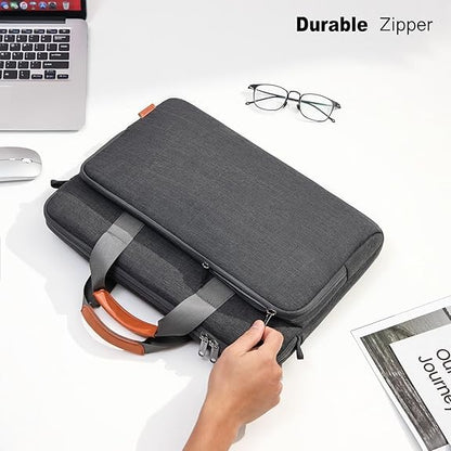 bagasin 17 17.3 18 inch Laptop Bag Carrying Case | Water-Repellent Fabric Computer PC Shoulder Briefcase, Lightweight Toploader, Business Casual or School - color: Grey, size: 17.3
