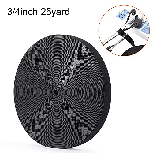 Reusable Wire Management Roll Nylon Fastening Cable Ties Straps Xnakko 3/4 inch double-sided hook and loop tape (Black, 25 yards) - size: 3/4 in X 25 yd