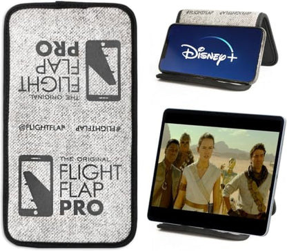 Airplane Phone Holder - Foldable Phone Stand for Plane Travel | Aluminum Build, 9 x 5.2 in. Matte Pro Finish, Tabletop Mount Desk, Plane Tray Seat back, Treadmill, Fits iPhone Cell Phone - color: PRO, size: Large