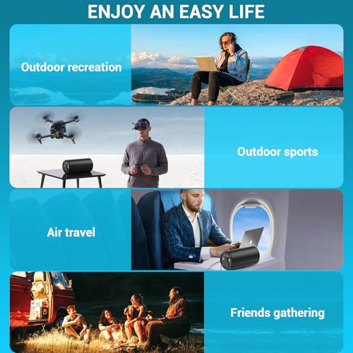 Portable Charger Laptop Power Bank With AC 100W Outlet,65W PD External Battery Pack Charger,Universal 98Wh/27000mAh lightweight Charger Power Station for Outdoor,travel,Camping,Home Office Emergency
