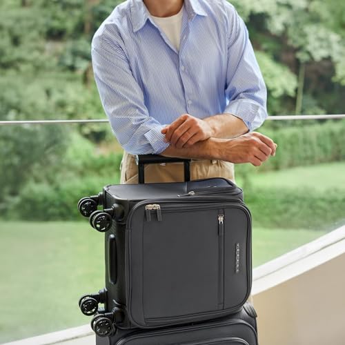 Verage Underseat Carry On Luggage with Wheels,14.5-Inch,Gray | Personal Item Bag,Airline Approved, Laptop Compartment, USB Charging Port - color: Grey, size: 14.5-Inch Plus Underseat