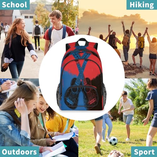 Guitar Rock Music Large Backpack for Women and Men Waterproof Travel Laptop Backpack Lightweight Business Work Daypack Fits 17 Inch Computer - color: Multicolor 6