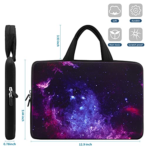 ICOLOR 11 11.6 12 12.1 12.5 inch Laptop Carrying Bag Chromebook Case Notebook Ultrabook Bag Tablet Cover Neoprene Laptop Sleeve case chromebook Sleeve with Handle Kids Boys Girls Blue Galaxy - color: Blue galaxy