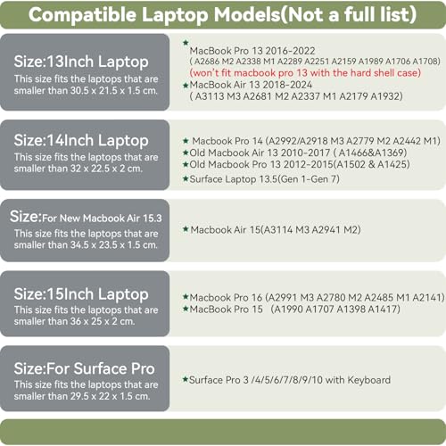 Laptop Sleeve 14 Inch Compatible with New 14 inch MacBook Pro A2992/2918 M3 A2442, A2779, Surface Laptop 13.5 Color Dark Brown - color: Dark Brown, size: 14 Inch