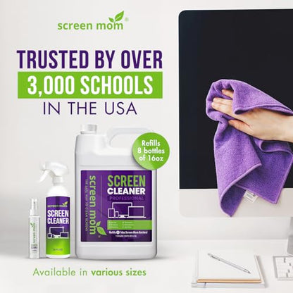 Screen Cleaner Spray 3 Pack-3x1oz for TV, Car, Laptop & Computer | Streak-Free Cleaning, Glass & OLED Safe, Alcohol & Ammonia Free, Includes 3-Microfiber Cloths, Removes Fingerprints & Smudges - size: 1oz Pack of 3