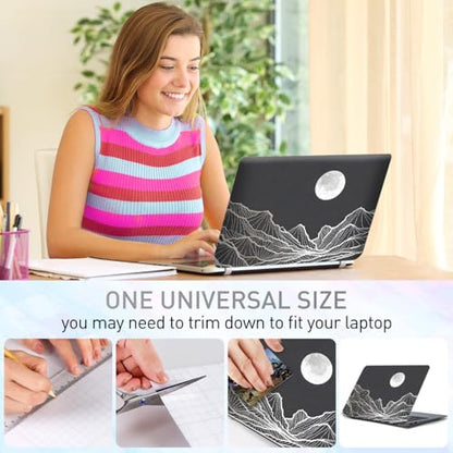 12.1-15.6 Inch Laptop Skin Decal, Universal Reusable Vinyl Laptop Cover Sticker, Waterproof Art Decal Protector - Moon and Valley - color: Moon and Valley
