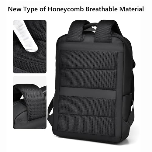 Travel Laptop Backpack for Men Expandable Business Backpack Fits 17-inch Laptop with USB Charging Port Waterproof Durable Computer Bag for Business Travel Work Office College