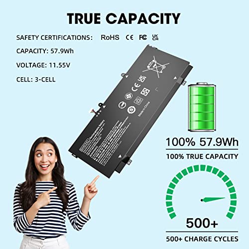 SH03XL 859356-855 Laptop Battery for HP Spectre X360 Convertible 13-AC0XX Replacement 13-AC023DX 13-AC013DX 13-AC033DX 13-W023DX 13-W013DX 13-W0XX 13-AB0XX, Fit SH03057XL CN03XL 859026-421 HSTNN-LB7L