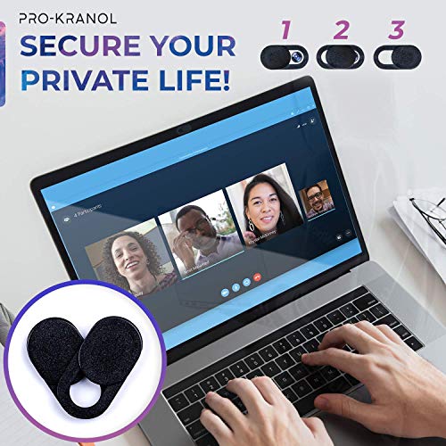 Webcam Covers Laptop Camera Cover Slide. Privacy Protector for Laptop, Tablet, iPаd, MаcBook, iPhоnе 8/7/6 Plus, iMас, Smartphone, Protection from Dust and Dirt. [8 pcs], Black (123)