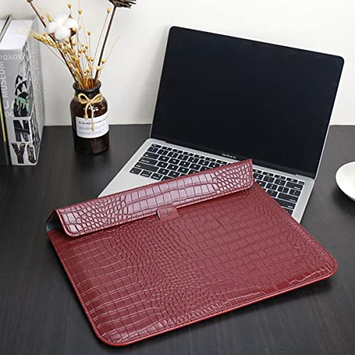 PU Leather Flap Style Case Bags Laptop Sleeve for 2023-2026 MacBook Air 15 inch M5 M4 M3 M2 A3448 A3241 A3114 A2941 Notebook Bag for Mac Pro 16 M1 A2485 2019-2026 A3428,Pro 15 2012-2019, Red - color: Red