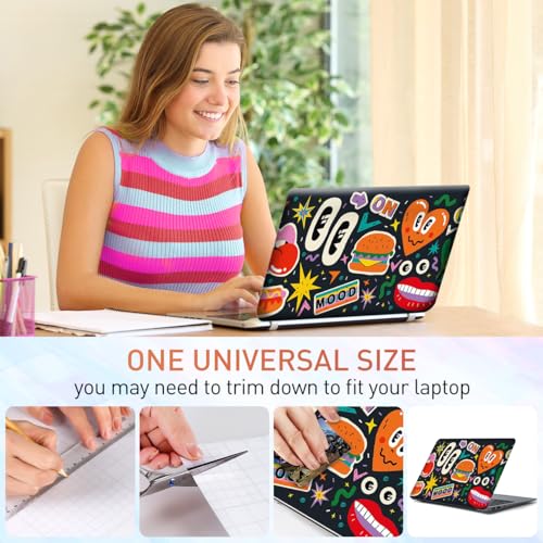 12.1-15.6 Inch Laptop Skin Decal, Universal Reusable Vinyl Laptop Cover Sticker, Waterproof Art Decal Protector I Lovely Heart Lips - color: Lovely Heart Lips