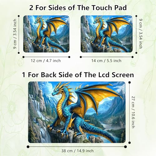 Laptop Skin Sticker Decal, Universal Reusable Vinyl Laptop Cover for 12" 13" 13.3" 14" 15" 15.4" 15.6" Notebook PC, Waterproof Scratch-Resistant with 2 Wrist Pads, Easy to Apply & Remove,G Dragon - color: G Dragon