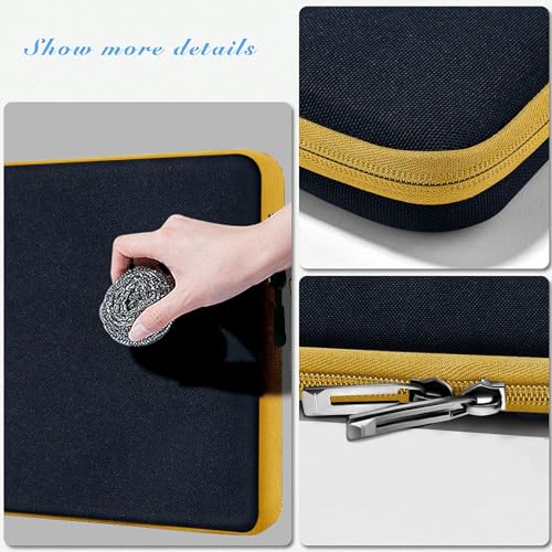 Hseok Laptop Case 13.3 14 inch Sleeve, Rainproof & Shockproof Carrying Case Compatible with MacBook Pro/Neo 14 M5/M4/M3/M2/M1,13.3 MacBook Air/Pro,XPS 14 and Most 13"-14" Notebook Tablet,Bk-Yellow - color: Black-yellow