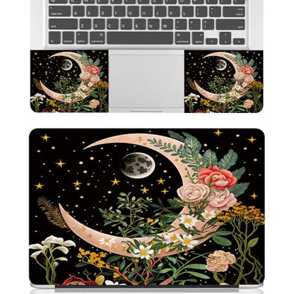 Universal Laptop Skin Sticker Decal for 11.6”12" 13" 13.3" 14" 15" 15.4" 15.6" Reusable Waterproof Scratch-Scratch Resistant Protective Vinyl Laptop Notebook Skin Stickers - Moon Floral Flower - color: Moon Floral Flower