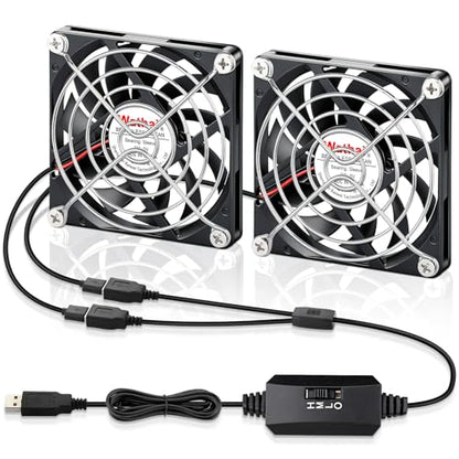 WWathai 2pcs 80mm x 10mm USB Computer Fan, USB Fans for Cooling Receiver DVR PlayStation Xbox Computer Cabinet Cooling 80x80x10mm - size: 80x10mm (5V)
