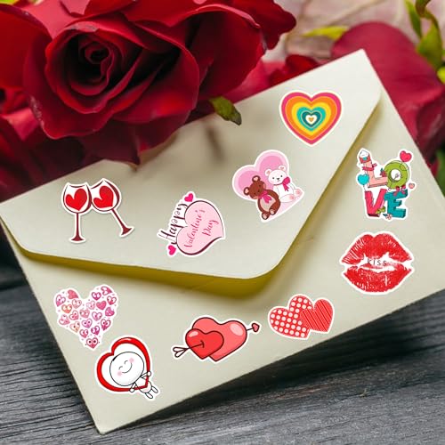 XZENTIRA, 103 Pcs Valentines Day Stickers, Love Stickers, Waterproof Vinyl for Water Bottle, Laptop, Gifts, Skateboard, Valentine's Day Wall, Window Decorations, Party Decorations - style: Valentine's Day