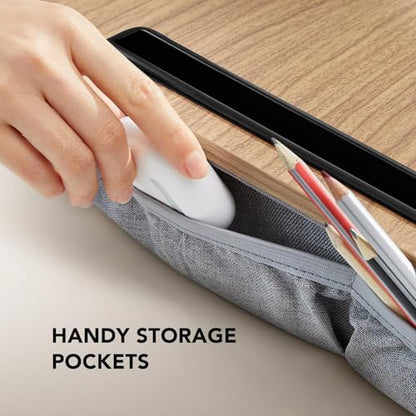 HUANUO Laptop Lap Desk - Portable Lap Desk with Pillow Cushion, Fits up to 15.6 inch Laptop, with Anti-Slip Strip & Storage Function for Home Office Students Use as Computer Laptop Stand