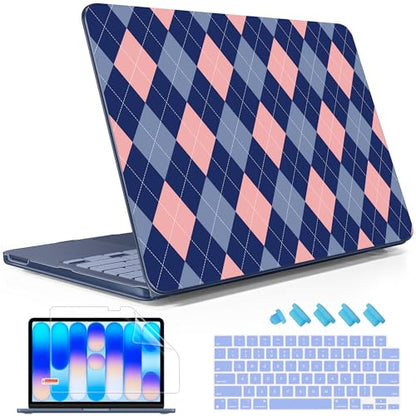 May Chen for MacBook Neo Case 13 inch 2026 | 100% Match Official Color | Pattern Printing, Anti-Crack & Scratch & Fingerprint | Protective Hard Shell Cases Laptop Model A3404 - Argyle Pattern - color: Argyle pattern