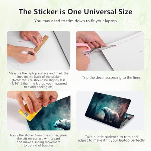 Laptop Skin Sticker Decal, Universal Reusable Vinyl Laptop Cover for 12" 13" 13.3" 14" 15" 15.4" 15.6" Notebook PC, Waterproof Scratch-Resistant with 2 Wrist Pads, Easy to Apply & Remove,Brown Bears - color: Brown Bears