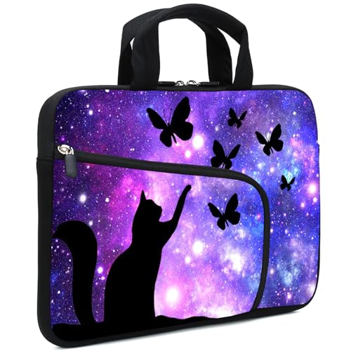 15Inch Laptop Sleeve Carrying Bag with Handle， Front Pocket for Placing Power Adapter and Mouse for men women - color: Cat-2
