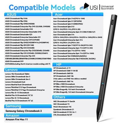 Fire Max 11 Stylus Pen,USI 2.0 Stylus Pencil for Amazon Fire Max | For Max 11 Tablet & Fire HD 10 (13th Gen, 2023 release),Palm Rejetion 4096 Pressure and Rechargeable Amazon Pen - color: Black
