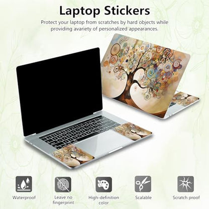 Laptop Skin Sticker Decal, Universal Reusable Vinyl Laptop Cover for 12" 13" 13.3" 14" 15" 15.4" 15.6" Notebook PC, Waterproof Scratch-Resistant with 2 Wrist Pads, Easy to Apply & Remove,Art Tree - color: Art Tree